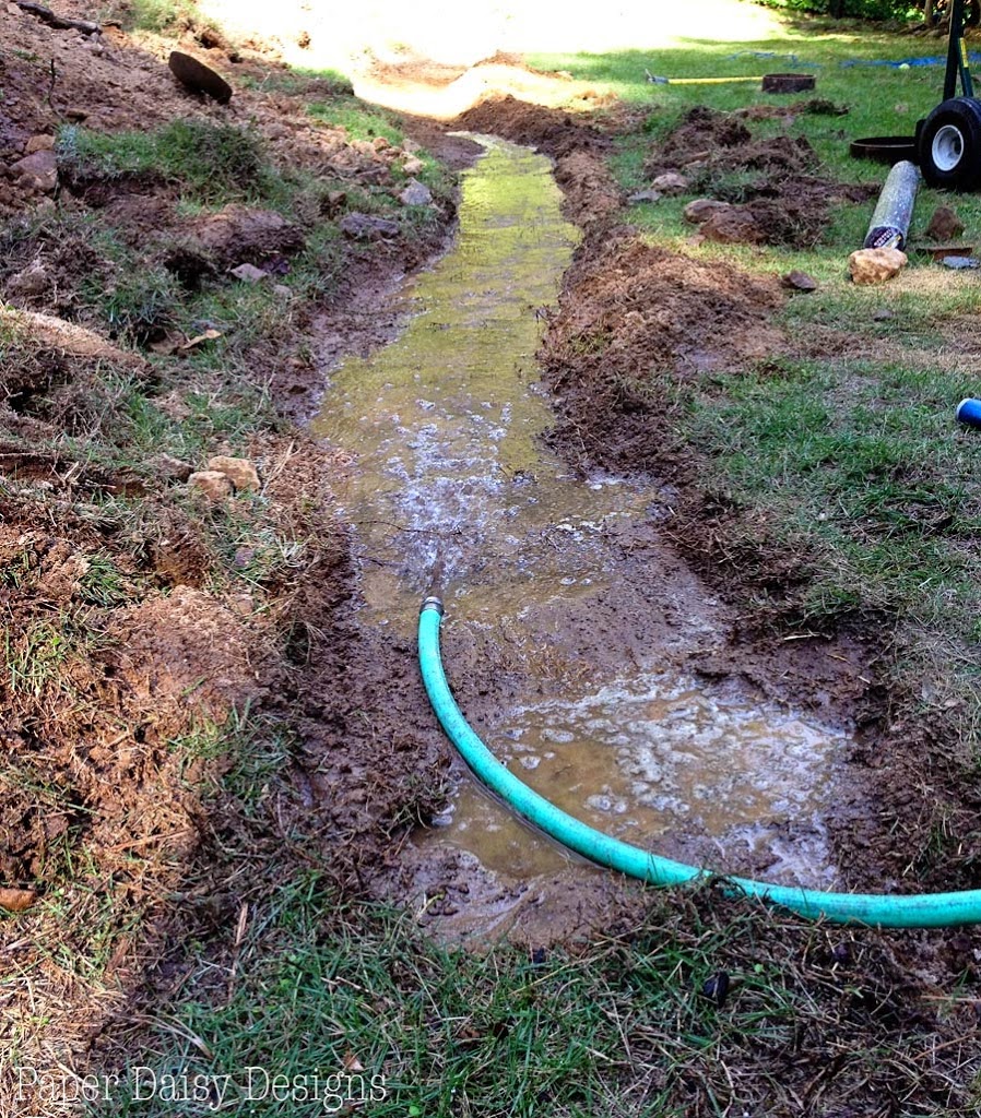 What are some examples of yard drainage solutions on a budget?